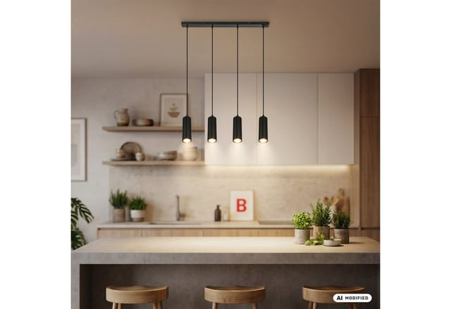 Briloner Led Pendelleuchte Höhenverstellbar 76x120 Cm Gu10 Fassung Max. 9w 4-flammig Schwarz - Hängelampe Esszimmer Esstisch Wohnzimmer