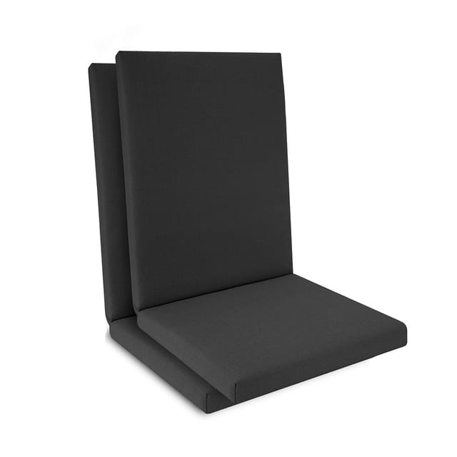 2er Set Niedriglehner Auflage Wasserdicht 100x50x5,5cm Anthrazit