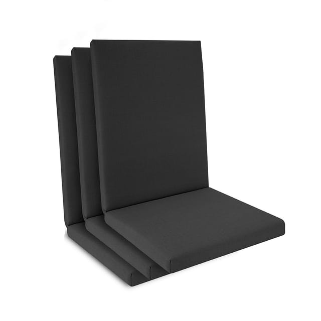 3er Set Niedriglehner Auflage Wasserdicht 100x50x5,5cm Anthrazit