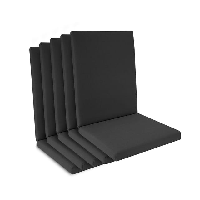 5er Set Niedriglehner Auflage Wasserdicht 100x50x5,5cm Anthrazit