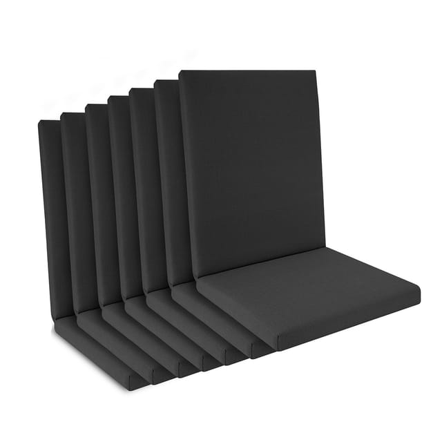 7er Set Niedriglehner Auflage Wasserdicht 100x50x5,5cm Anthrazit