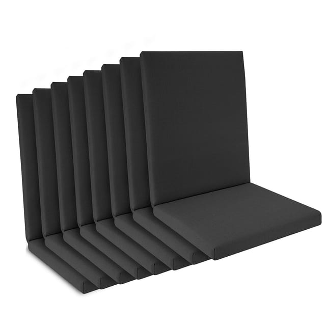 8er Set Niedriglehner Auflage Wasserdicht 100x50x5,5cm Anthrazit