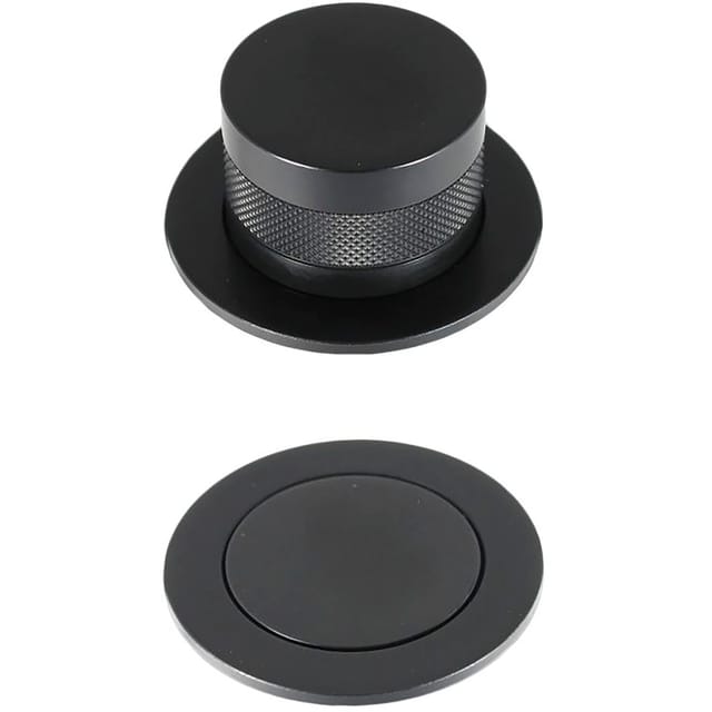 Caressi Capdebk Drehknopf Versenkbar, Drehknopf Für Caressi Spülen, Schwarz Matt, Bohrloch 35 Mm, Nachrüst-set