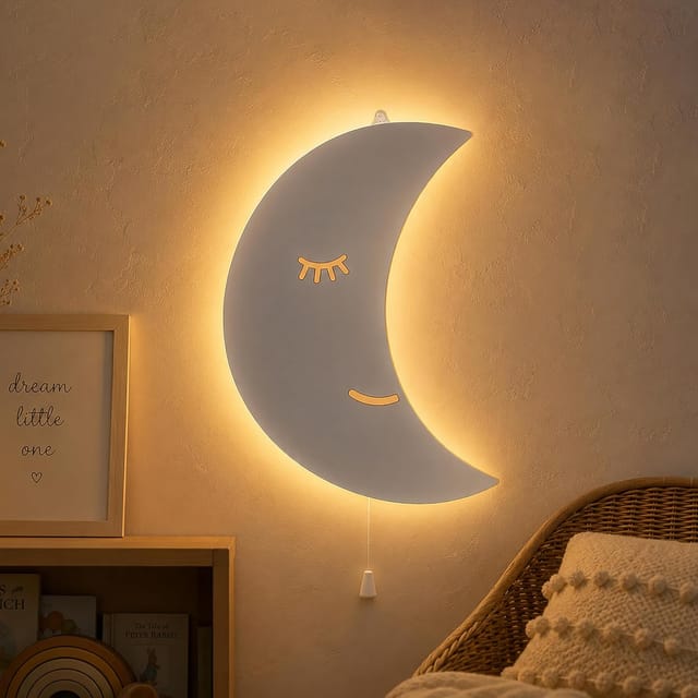 Batteriebetriebenes Led-wand-nachtlicht Für Kinderzimmer (halbmond)
