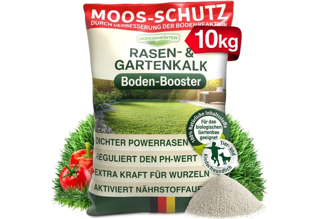 Rasenkalk 10 Kg – Hochwertiger Rasen- & Gartenkalk Zur Ph-optimierung Und Bodenverbesserung