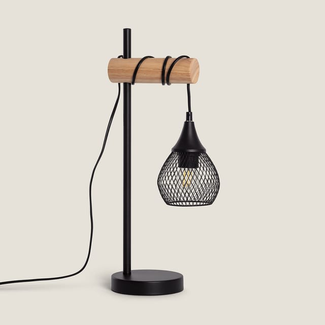 Efectoled - Tischlampe Aus Metall Wifi Mit Dimmer Monah Schwarz