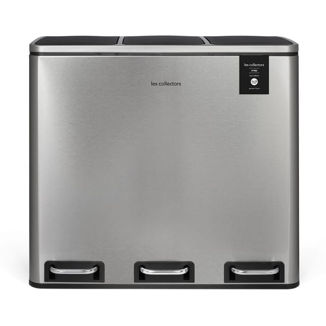 Les Collectors N°982 Pedal-mülleimer 3 Fächer 54 L Edelstahl