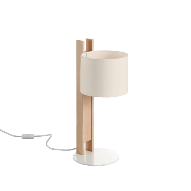 Tischlampe Compact E27 40w Baumwolle Beige Buche