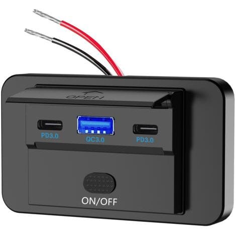 12v Dual-usb-c-anschluss, 36w – Schnellladefunktion 3.0 (18w) – Aufbaumontage Für Auto Und Boot – Einfache Installation