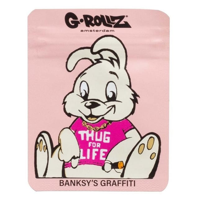 Banksys „thug For Life“ Pinker 65x85mm Ziplock-beutel