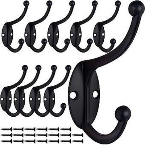 Set Mit 10 Vintage-metallwandhaken Für Badezimmer, Küche, Schlafzimmer Und Eingangsbereich (schwarz)