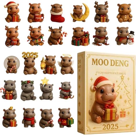 Adventskalender-anhänger „nilpferd“ Aus Acryl, 2d-motiv, 24 Tage Weihnachten – Für Kinder, Mädchen Und Neujahrsfans Sowie Als Weihnachts-sammlerstück