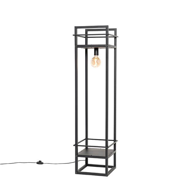 Industrielle Stehlampe Schwarz - Cage Rack