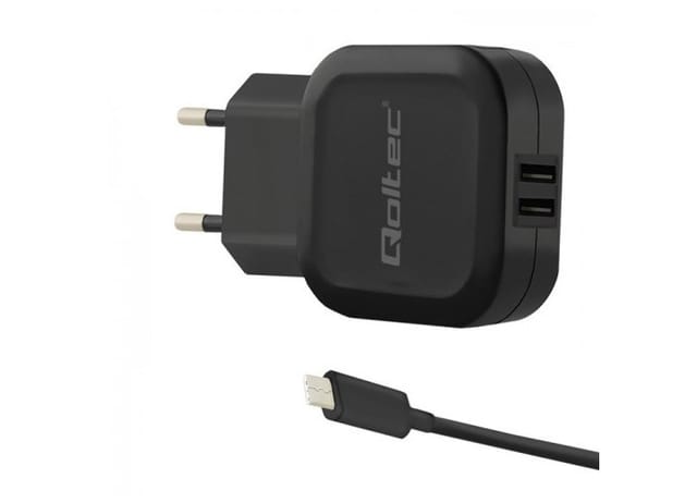 Qoltec Wandladegerät 17w 5v 3,4a 2xusb + Usb Typ-c Kabel