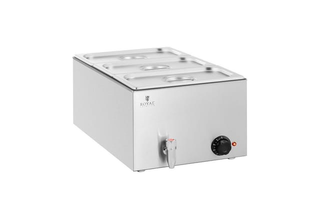 Bain Marie Warmhaltebehälter Speisenwärmer Ablasshahn 600 W 3 Gn 1/3
