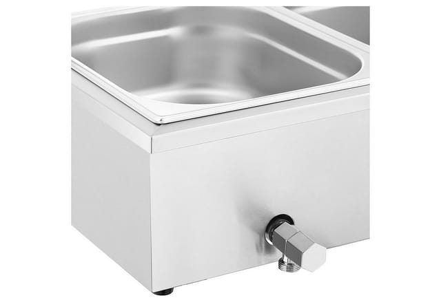 Bain Marie Warmhaltebehälter Speisenwärmer Ablasshahn 2000 W 3 Gn 1/2