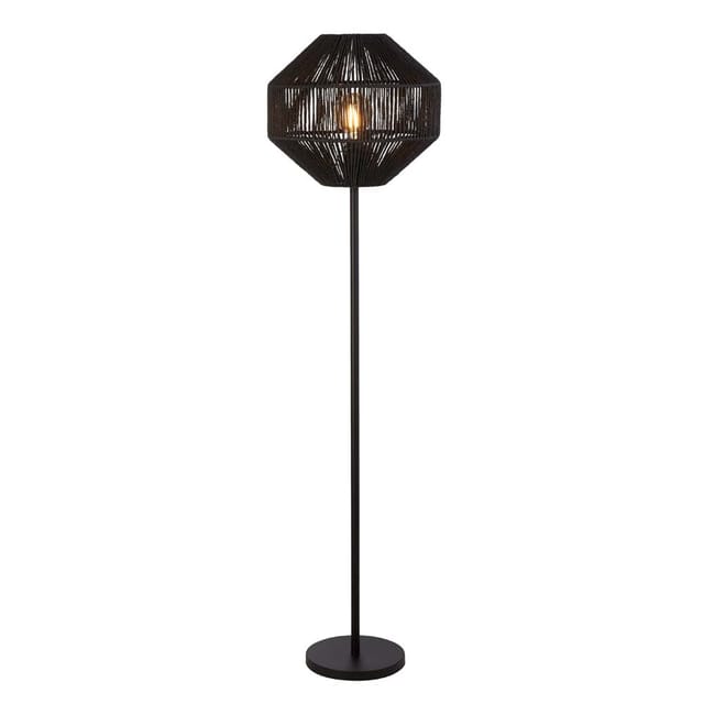 Stehlampe Stehleuchte Beistelllampe Seil Wohnzimmerleuchte Schwarz H 132 Cm