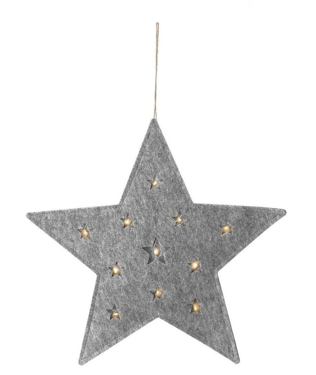 Led Weihnachts-stern Aus Filz - 45 Cm - Batterie Betrieben Mit Timer