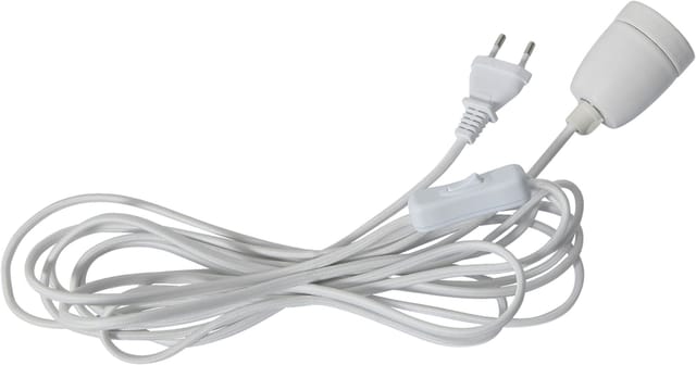 Kabel 'glaze', E27, Weisses Porzellan