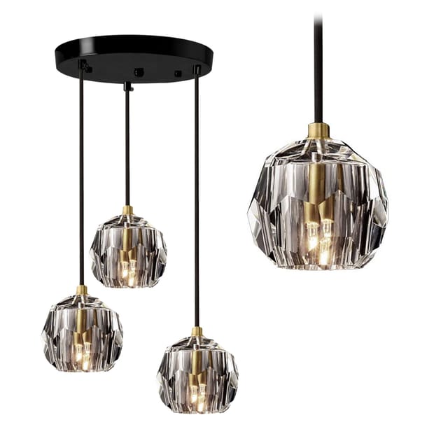 Toolight - Kristall Deckenlampe Black App588-3cpr