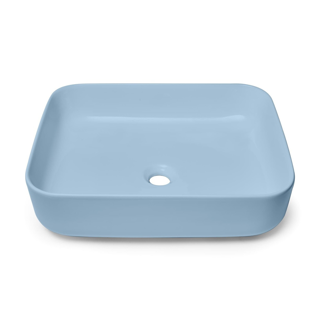 Swiss Aqua Technologies Set Aufsatzwaschbecken Infinitio 50x39 Cm + Waschbecken, Blau Matt (satinf5039lblm-setbp)
