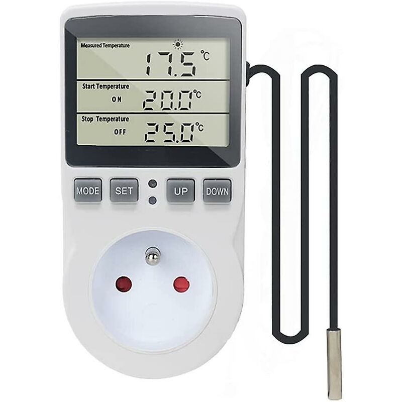 Stecker-thermostat, Digitaler Temperaturregler, Heizung, Kühlung Mit Sonde, Lcd-stecker, Temperaturregler, Timer Für Aquarium, Inkubator, Gewächshaus - Tigrezy