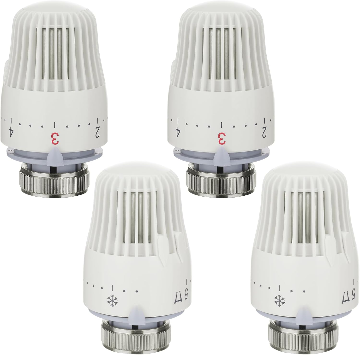 Thermostat-heizkörperventilkopf 1 Bis 5 Einstellfunktionen, Thermostatisches Heizkörperventil Mit Frostschutz, Thermostatventil Für Büro Und Zuhause, M30 X 1,5, Weiß