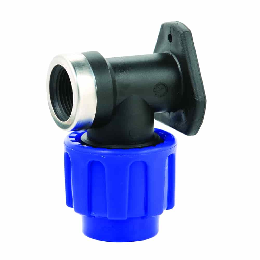 Pp Pe Rohr Verschraubung 90° Verst.wandhalterung 25 X 3/4 Ig