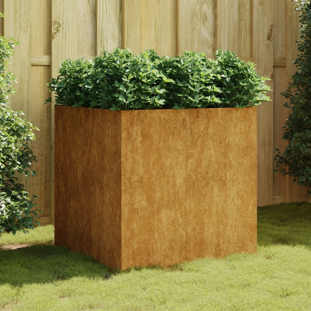 Bonnevie - Pflanzkübel,blumenkasten,pflanzkasten 80x80x80 Cm Cortenstahl Vmec943944