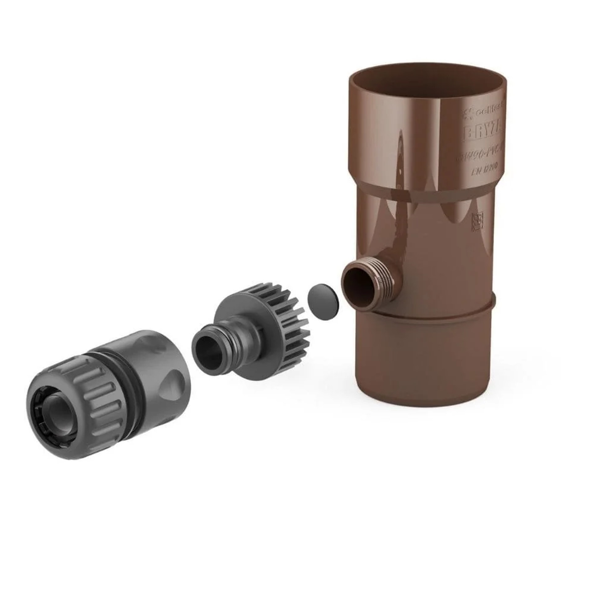 Regensammler 110mm, Regenwasser Fallrohr, Braun