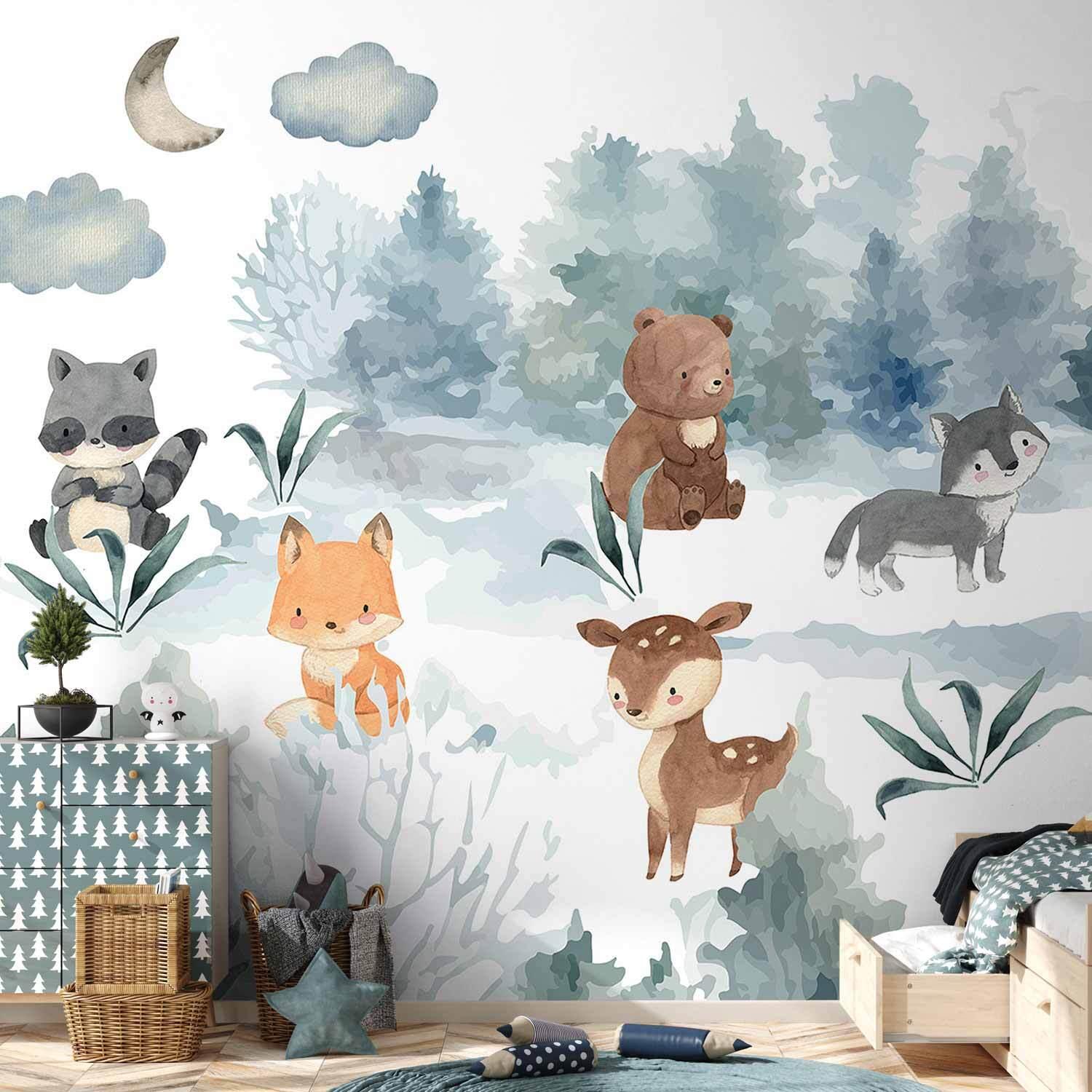 Tapete Artgeist Waldtiere Mehrfarbig 350x256 Cm