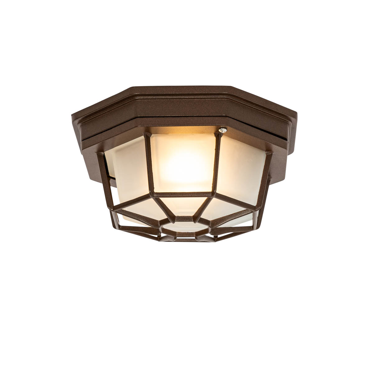 Qazqa Rustikale Deckenleuchte Rostbraun 21,3 Cm Ip44 - Bri