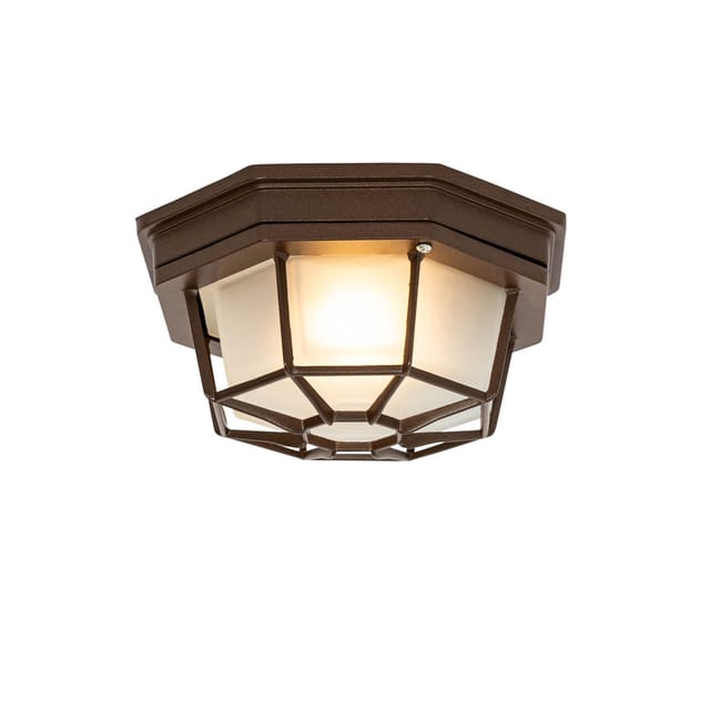 Qazqa Rustikale Deckenleuchte Rostbraun 21,3 Cm Ip44 - Bri