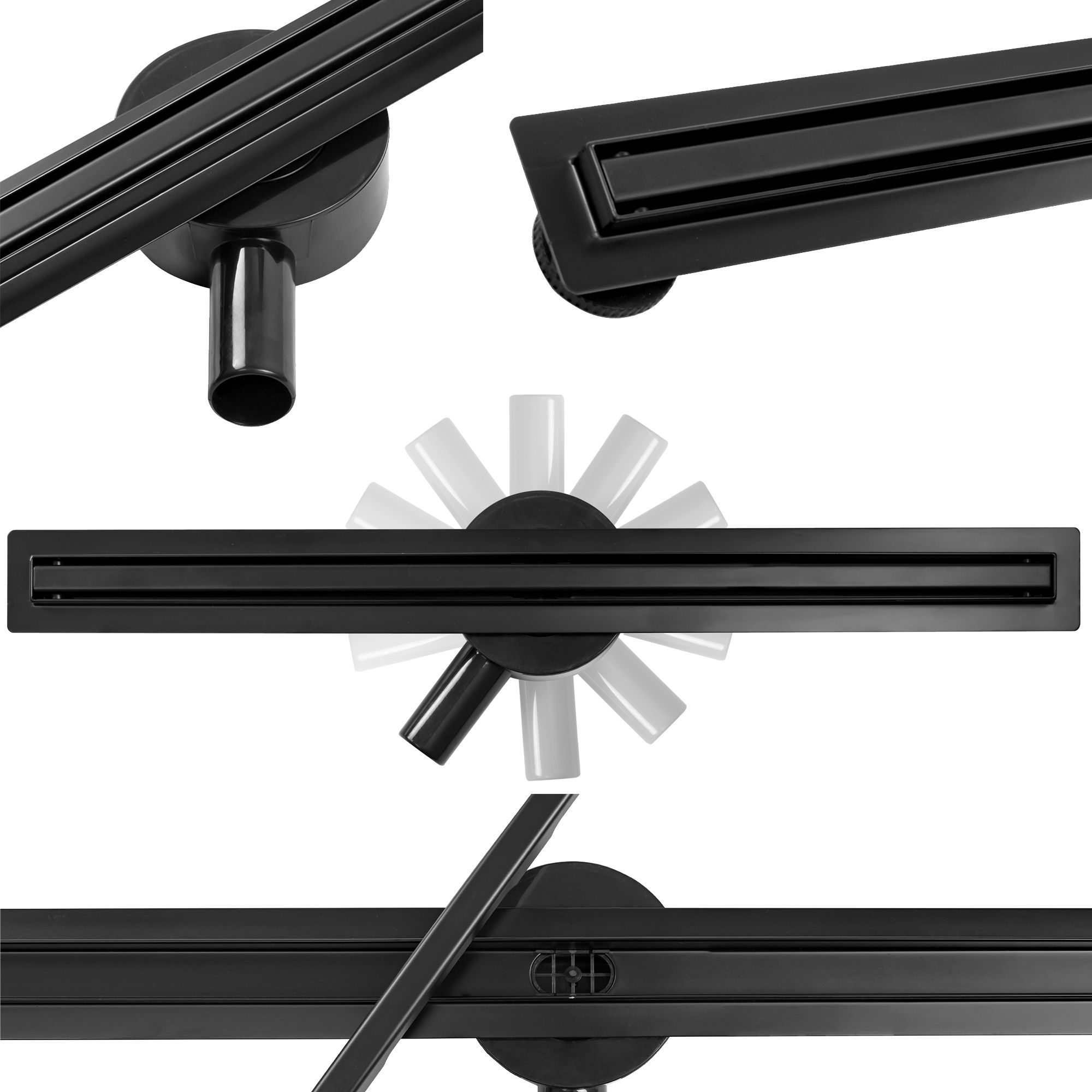 Rea Duschrinne Eco360 Slim 90 Black