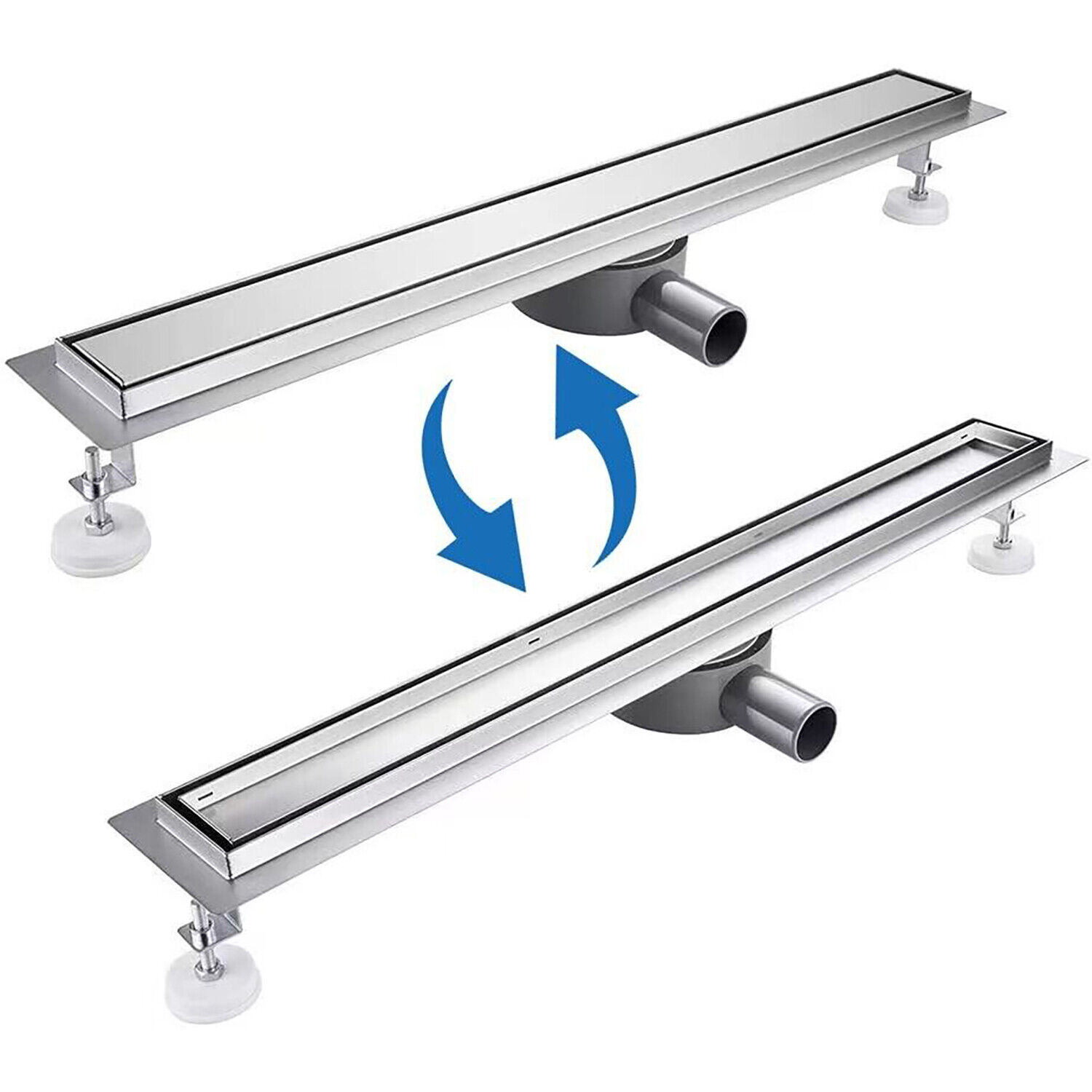 Lemmo - Duschrinne Edelstahl Flach Befliesbar Duschablauf Bodenablauf 60×10 Cm