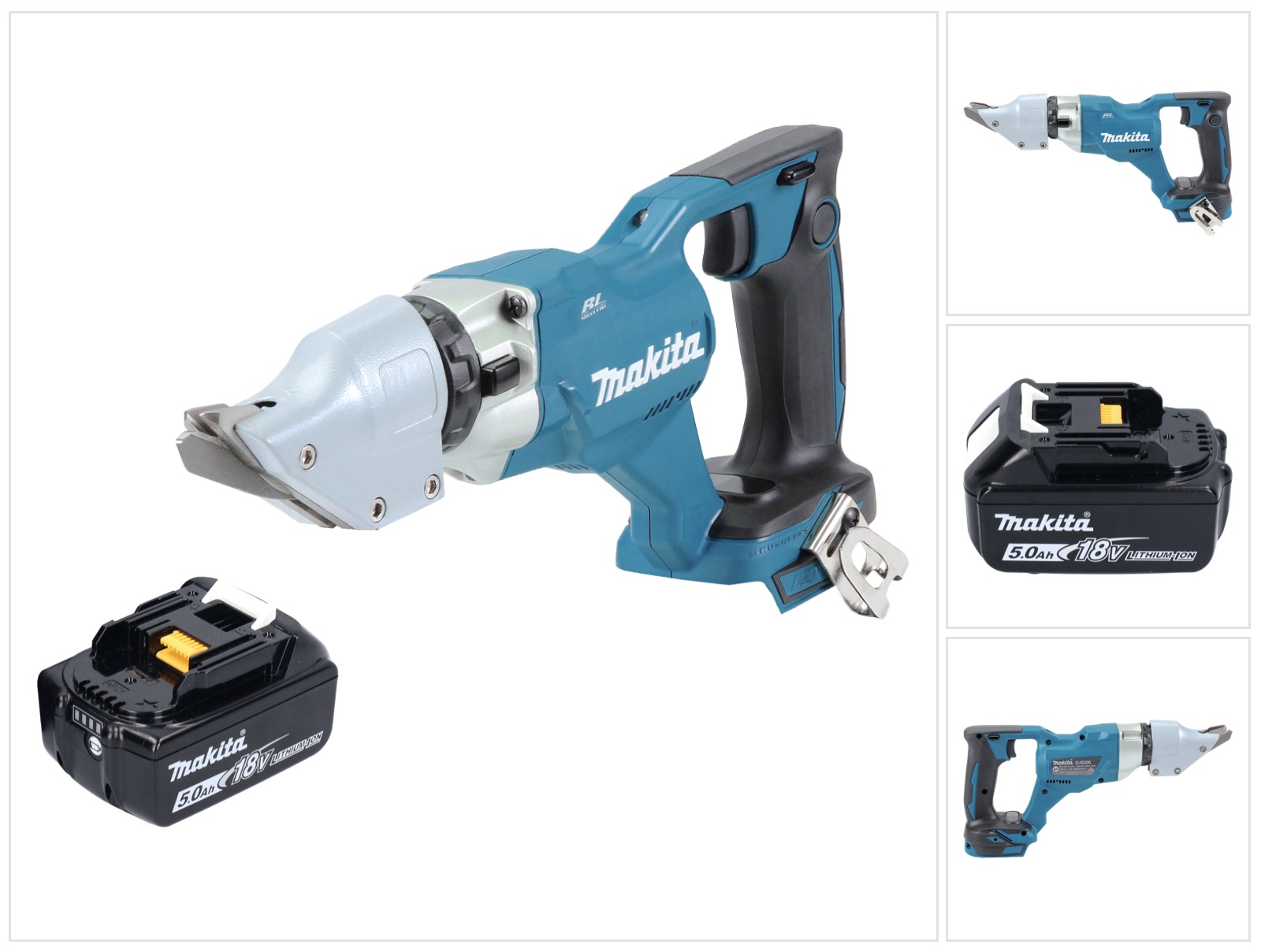 Makita Djs 200 T1 Akku Blechschere 18 V 2,0 Mm Brushless + 1x Akku 5,0 Ah - Ohne Ladegerät