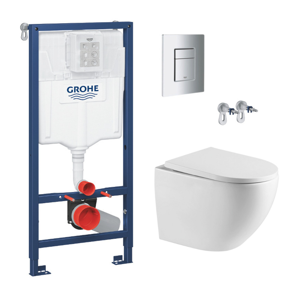 Grohe Rapid Sl Wc-paket + Randlose Toilette Von Swiss Aqua Technologies + Steuerplatte Skate Cosmopolitan (rapidsl-fusiontq-1)