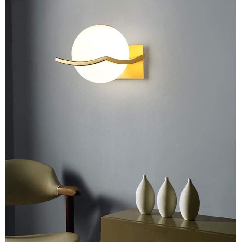 Ikodm – E27 Glaswandleuchte – Elegantes Design Für Den Innenbereich – Beleuchtungsbereich 3–5 M² – Einfache Montage – Leuchtmittel Nicht Enthalten