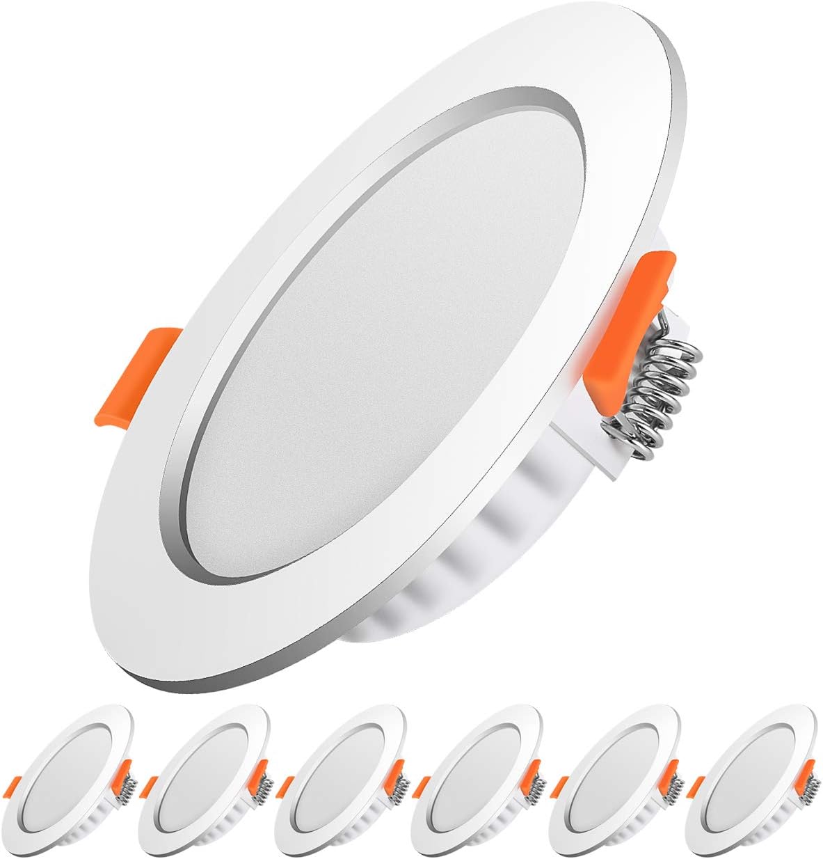 Jalleria - Led-einbaustrahler, Extra Flach, Led-einbaustrahler Für Den Innenbereich, Deckenleuchte, Rundes, Ultraschlankes Downlight, 5 W Entspricht 40 W Glühlampe, 230 V, Kaltweiß 6000 K, Für Wohnzimmer, Küche,