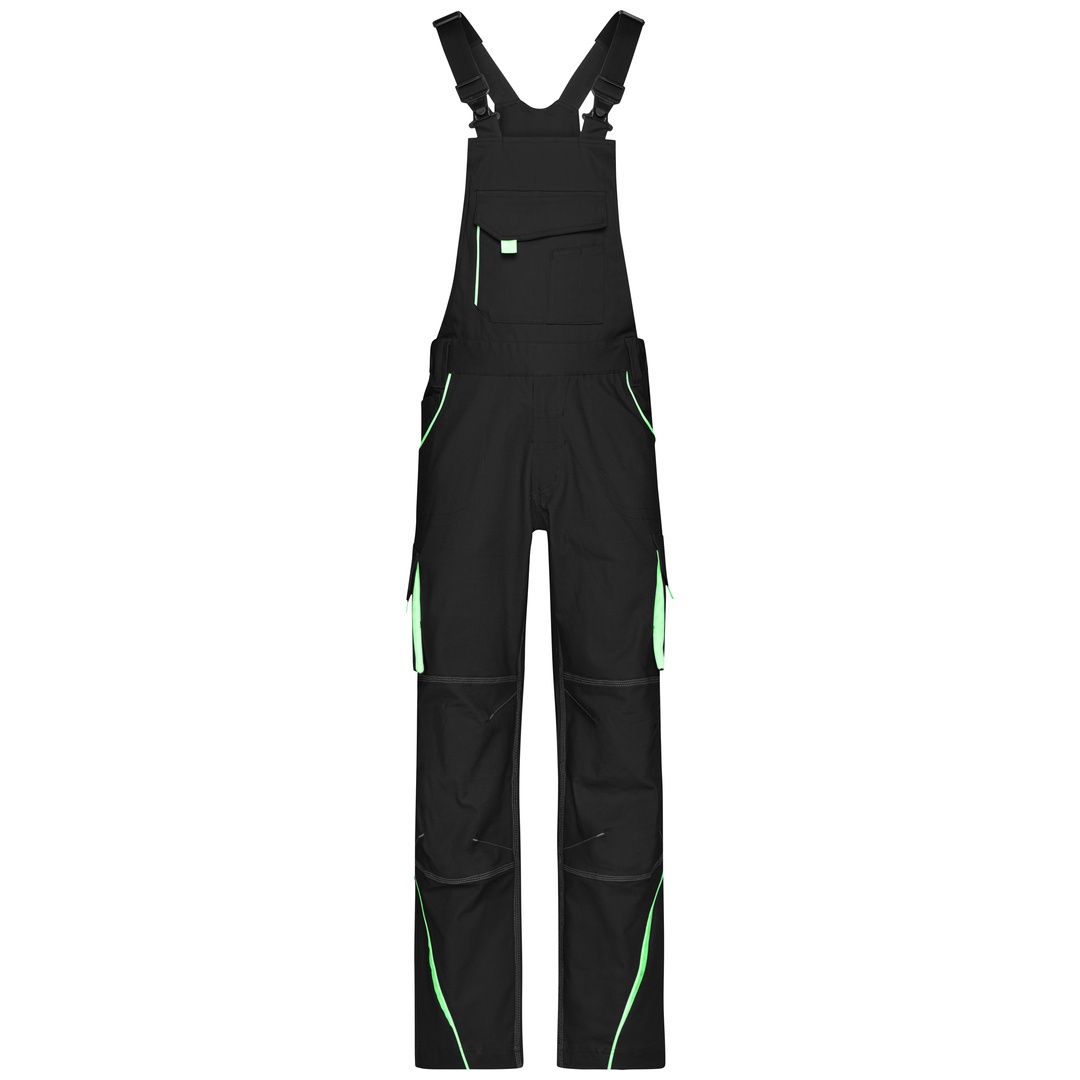 James & Nicholson Funktionelle Latzhose Jn848 Gr. 42 Black/lime-green