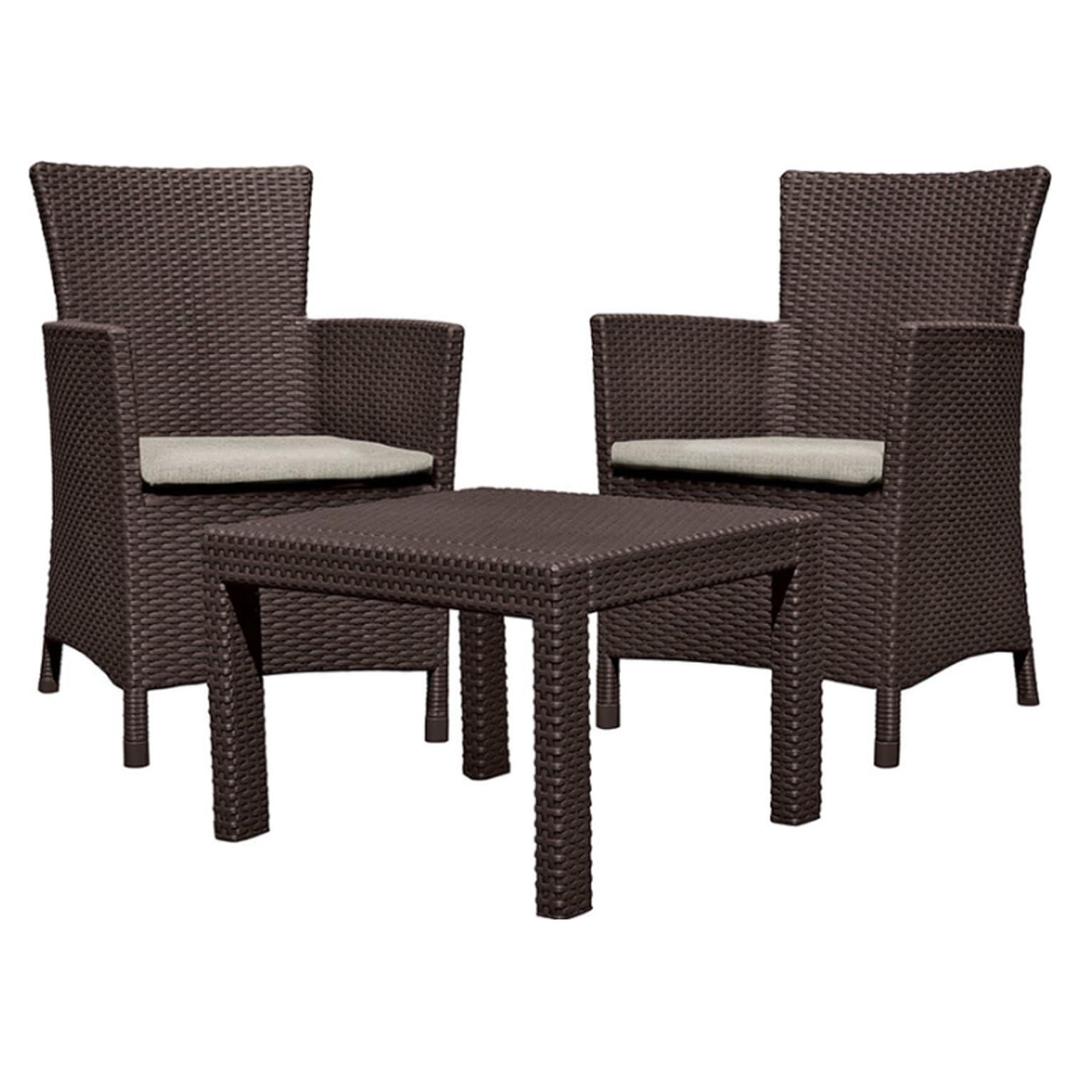 Gartenmöbel-set Rosario Braun 2 Stühle + Tisch - Keter