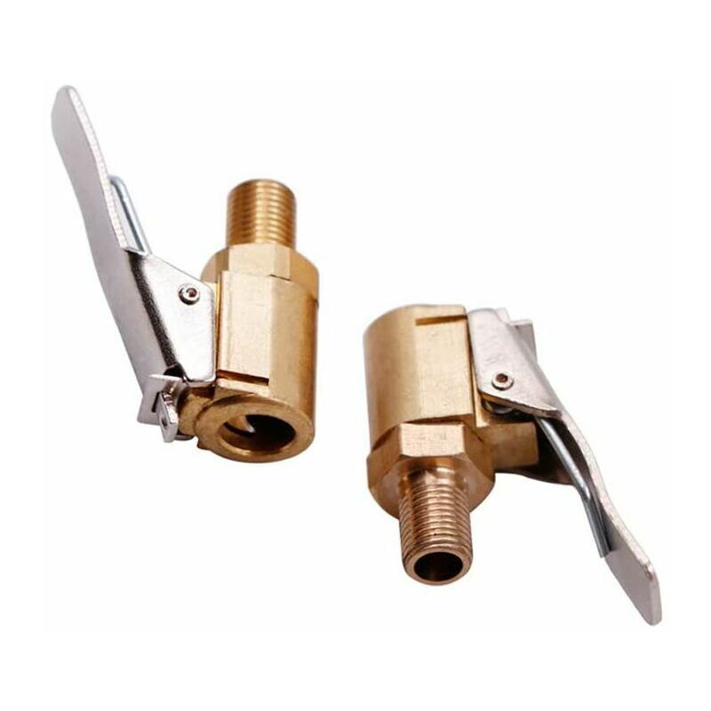 2-teiliger Autoreifen-ventiladapter, 8-mm-pumpendüse, Messing-aufblasventil-clip-klemmanschluss-adapter Für Auto- Oder Lkw-reifen,