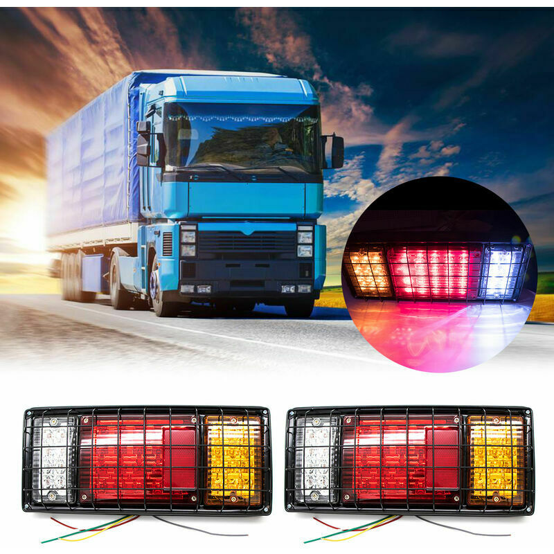Ulisem 40 Led Lkw-rücklichtleiste, Superhelles Rücklicht Mit Brems- Und Blinklicht Sowie Eisengitterschutz Für 12/24 V, Lkw, Boot, Schneemobil, Anhänger, Wohnmobil