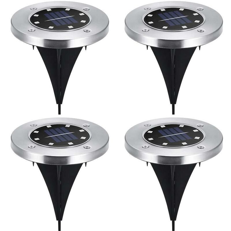 Ulisem 4er-set Solar-led-scheiben-gartenstrahler Zum Pflanzen
