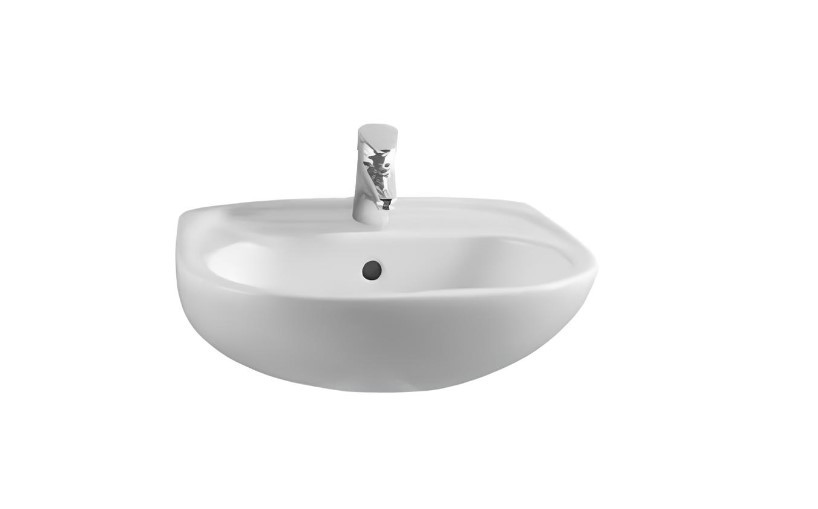 Vitra - Waschtisch 65x49 Cm Weiß Glänzend Normus - Mit Halbsockel Für Waschtisch