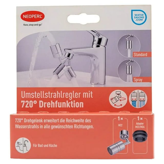 Neoperl Strahlregler (1 Stk., 5,7 l/min, Gewinde: M22/M24, mit Drehfunktion)