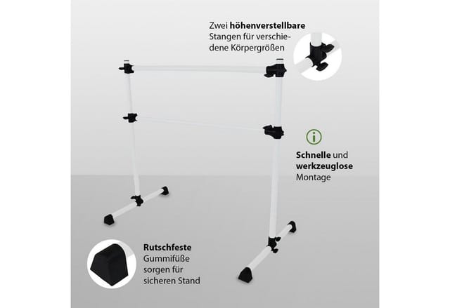 TRUTZHOLM Ballettstange Höhenverstellbar 11 Bis 120cm 125cm Breit Für Zuhause
