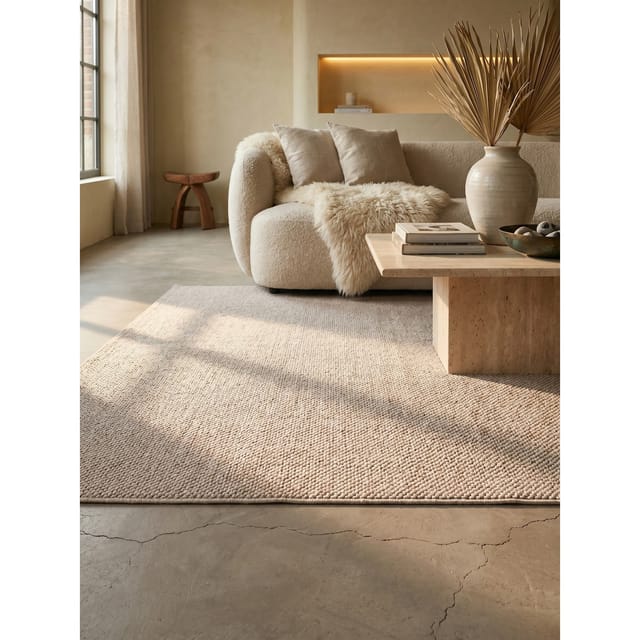 Flachgewebe-Teppich Berber-Tradition Beige 200x290 cm Uni meliert