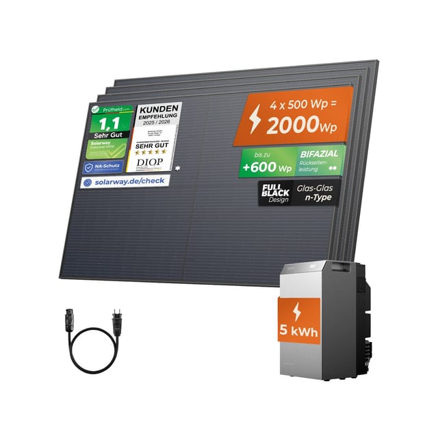 SOLARWAY Balkonkraftwerk 2000 Watt EcoFlow STREAM 5000