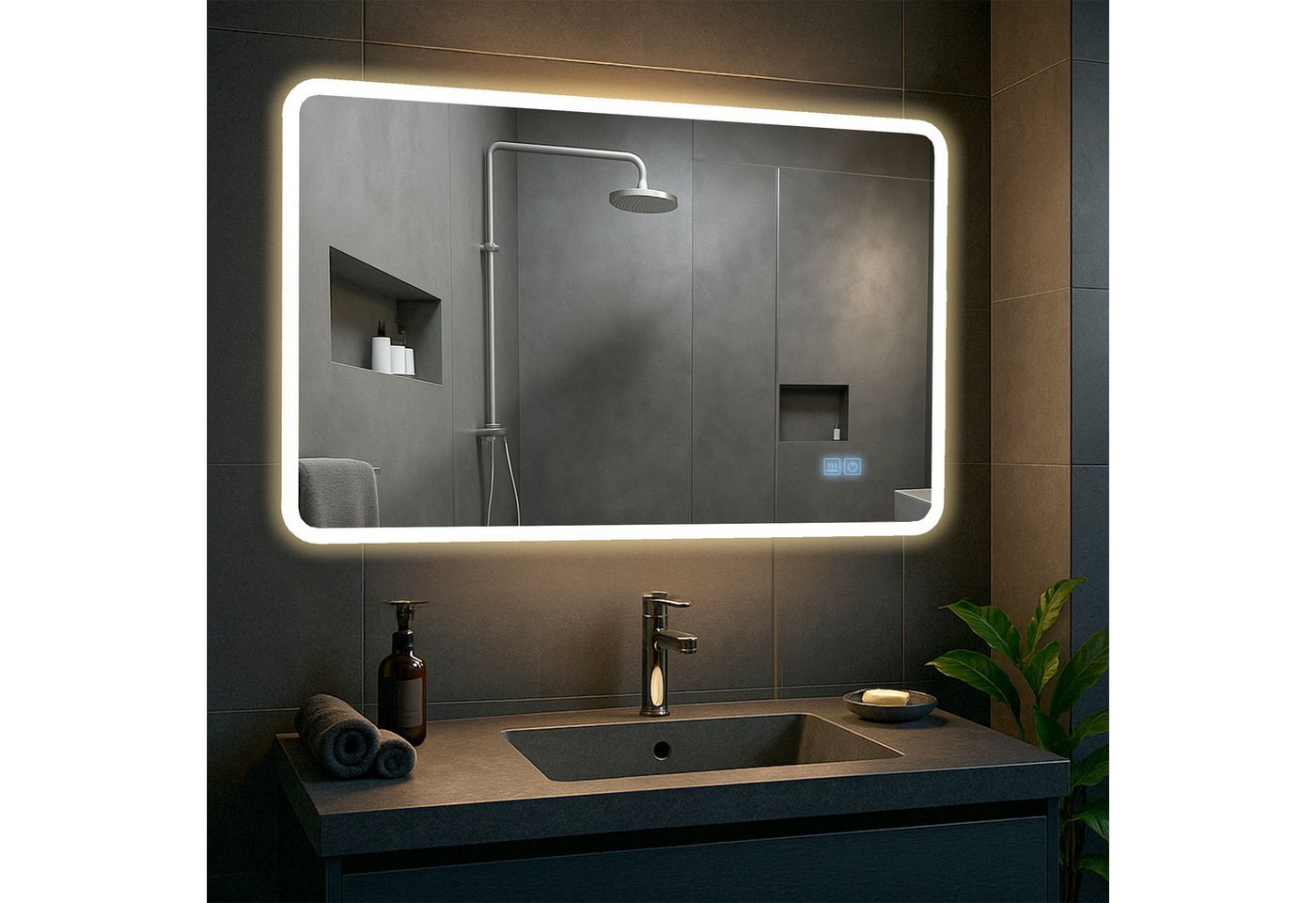 CLP Badspiegel Jericho 70x100 mit Bluetooth klarglas Größe:70x100 cm Bild 5